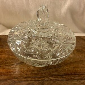 Anchor Hocking "Early American Prescut Star of David" Glass Candy dish